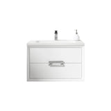 Lucena Bath 32" Décor Tirador Floating Vanity in White, Black, Gray or White and Silver. - Backyard Provider