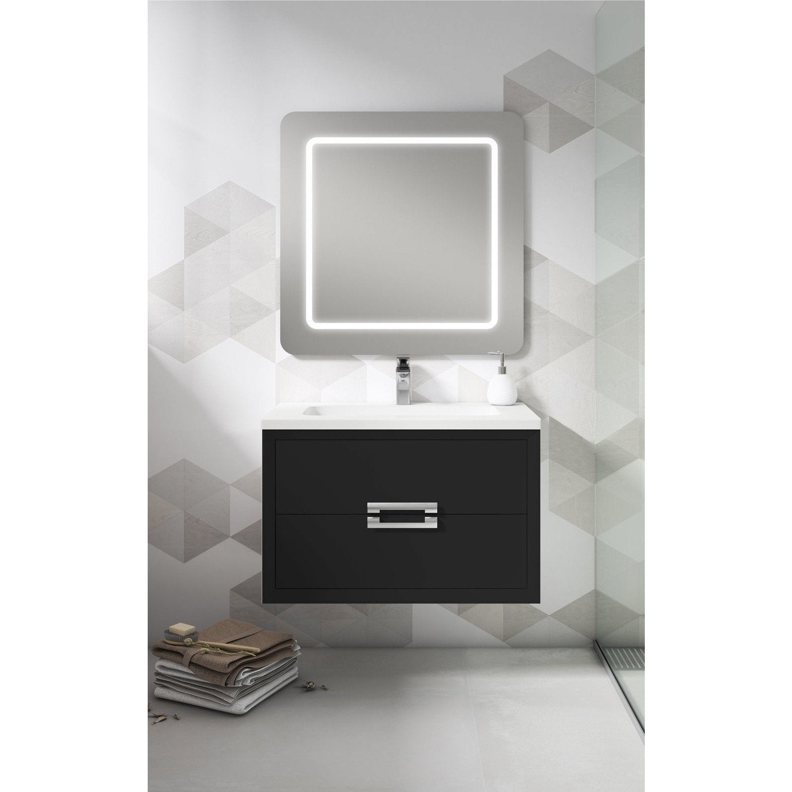 Lucena Bath 24" Décor Tirador Vanity in White, Black, Gray or White and Silver. - Backyard Provider