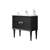 Lucena Bath 24" Décor Tirador Freestanding Vanity in White, Black, Gray or White and Silver. - Backyard Provider