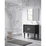 Lucena Bath 24" Décor Tirador Freestanding Vanity in White, Black, Gray or White and Silver. - Backyard Provider