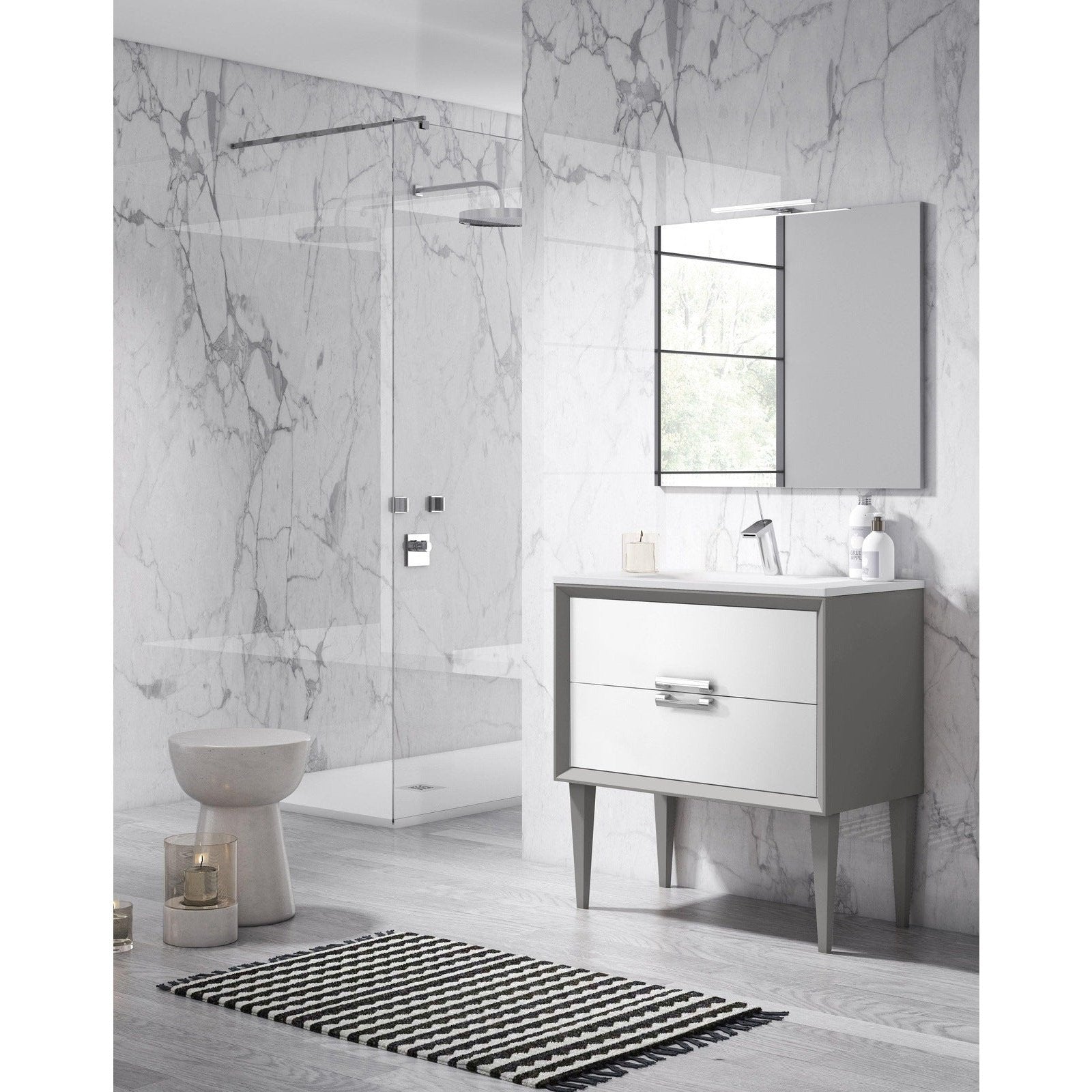 Lucena Bath 24" Décor Tirador Freestanding Vanity in White, Black, Gray or White and Silver. - Backyard Provider