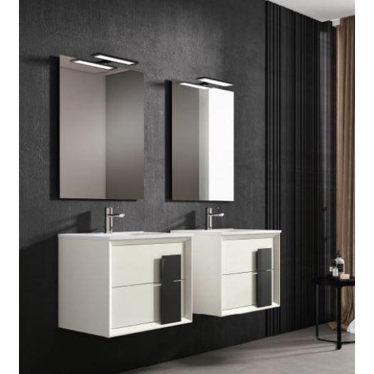 Lucena Bath Décor Cristal 24" Floating Bathroom Vanity in White, Black, Grey, White and Black, White and Grey or Black and Grey - Backyard Provider