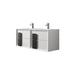 Lucena Bath 64" Décor Cristal Double Floating Vanity in White / Black / Grey - Backyard Provider