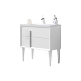 Lucena Bath 40" Décor Cristal Freestanding Vanity in White / Black / Grey and glass handle - Backyard Provider