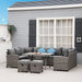 Outsunny 6 Piece Patio Wicker Conservatory Sofa Set - 860-193GY