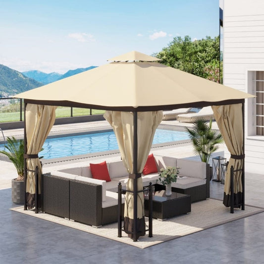 Outsunny 13' x 11' Patio Gazebo Canopy Garden Tent Sun Shade - 84C-331BG