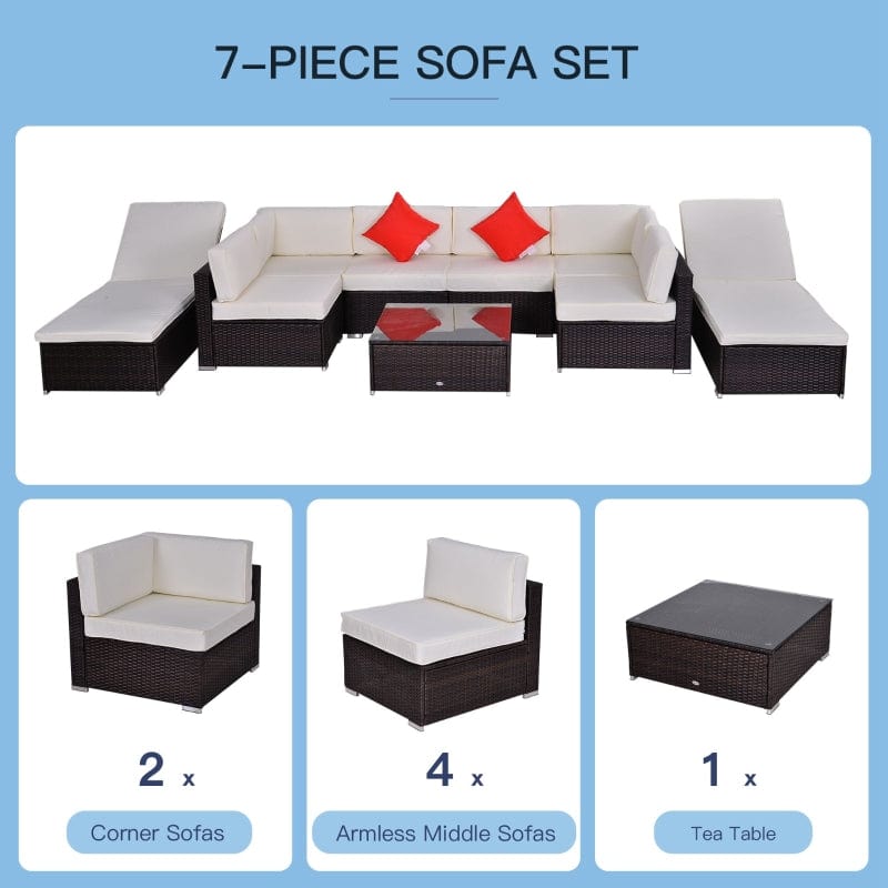 Outsunny 9 Piece Patio Furniture Set Outdoor - 01-0314