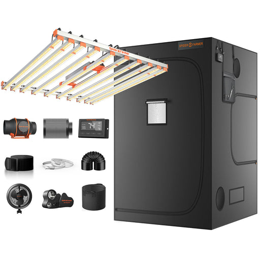 Spider Farmer® 5’x5’x6.5′ Complete Grow Tent Kit丨G1000W Full Spectrum LED Grow Light