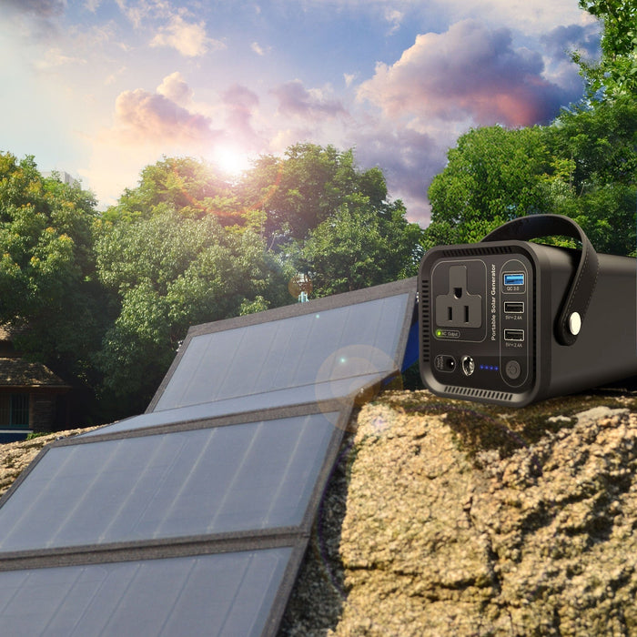 ACOPOWER 154Wh Generator and 50W Portable Solar Panel - HY-CB-PS100+50W