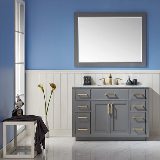 Altair Designs Ivy 48" Single Bathroom Vanity Set with Carrara White Marble Countertop - 531048-WH-CA-NM - Backyard Provider