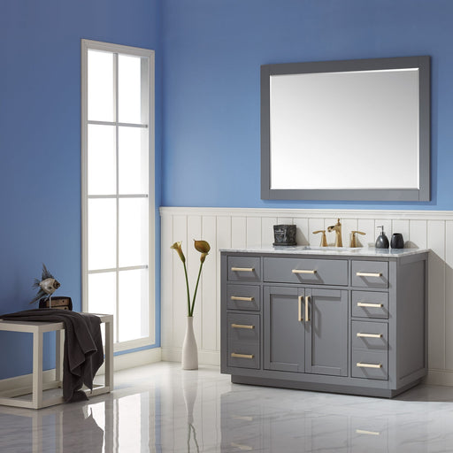 Altair Designs Ivy 48" Single Bathroom Vanity Set with Carrara White Marble Countertop - 531048-WH-CA-NM - Backyard Provider