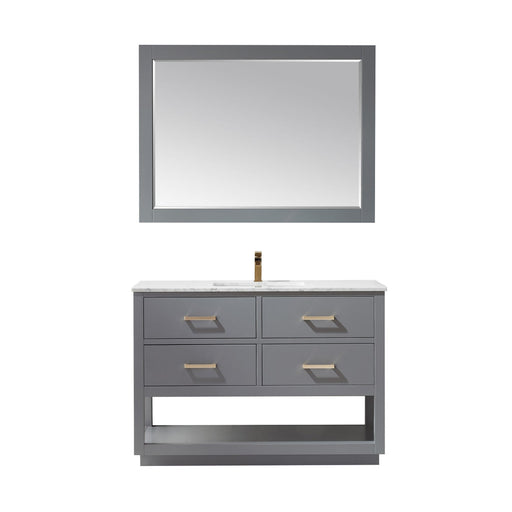 Altair Designs Remi 48" Single Bathroom Vanity Set with Marble Countertop - 532048-WH-CA-NM - Backyard Provider