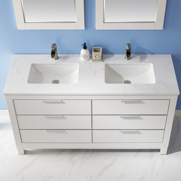 Altair Designs Jackson 60" Double Bathroom Vanity Set with Composite Stone Countertop - 533060-RB-AW-NM - Backyard Provider