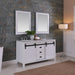 Altair Designs Kinsley 60" Double Bathroom Vanity Set with Carrara White Marble Countertop - 536060-WH-CA-NM - Backyard Provider