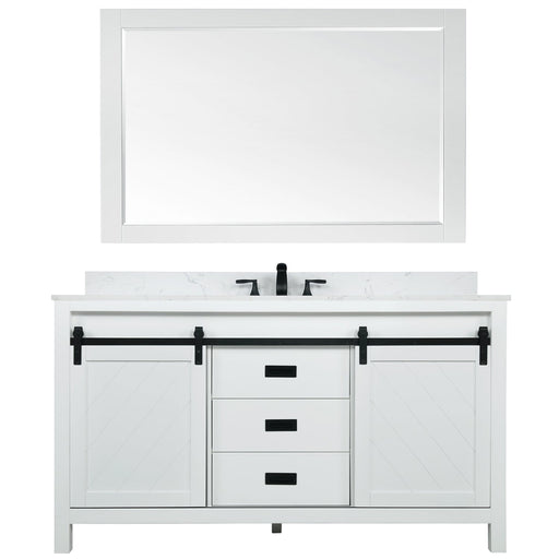 Altair Designs Kinsley 60" Single Bathroom Vanity Set with Aosta White Marble Countertop - 536060S-WH-AW-NM - Backyard Provider