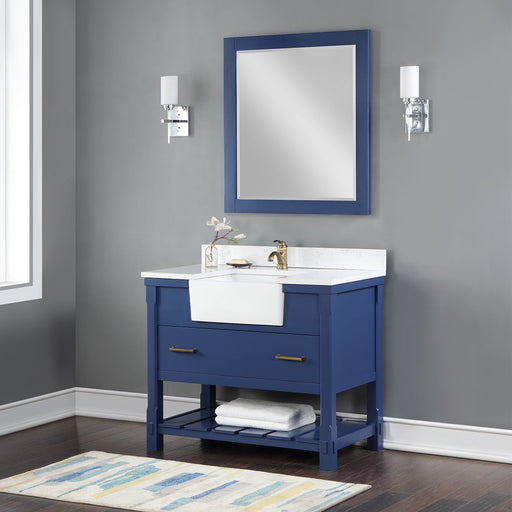 Altair Designs Georgia 42" Single Bathroom Vanity with White Farmhouse Basin - 537042-JB-AW-NM - Backyard Provider