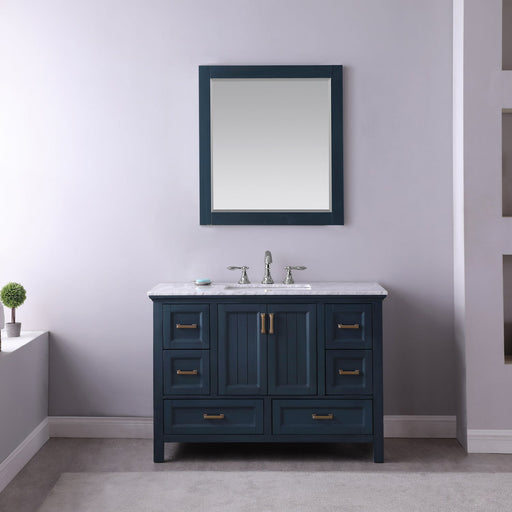 Altair Designs Isla 48" Single Bathroom Vanity Set with Carrara White Marble Countertop - 538048-WH-CA-NM - Backyard Provider