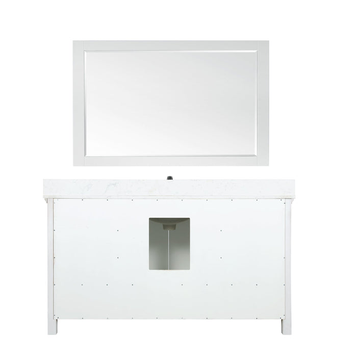 Altair Designs Isla 60" Single Bathroom Vanity Set with White Composite Aosta Marble Countertop - 538060S-WH-AW-NM - Backyard Provider