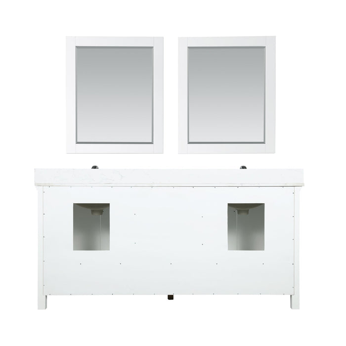 Altair Designs Isla 72" Double Bathroom Vanity Set with Aosta White Marble Countertop - 538072-WH-AW-NM - Backyard Provider