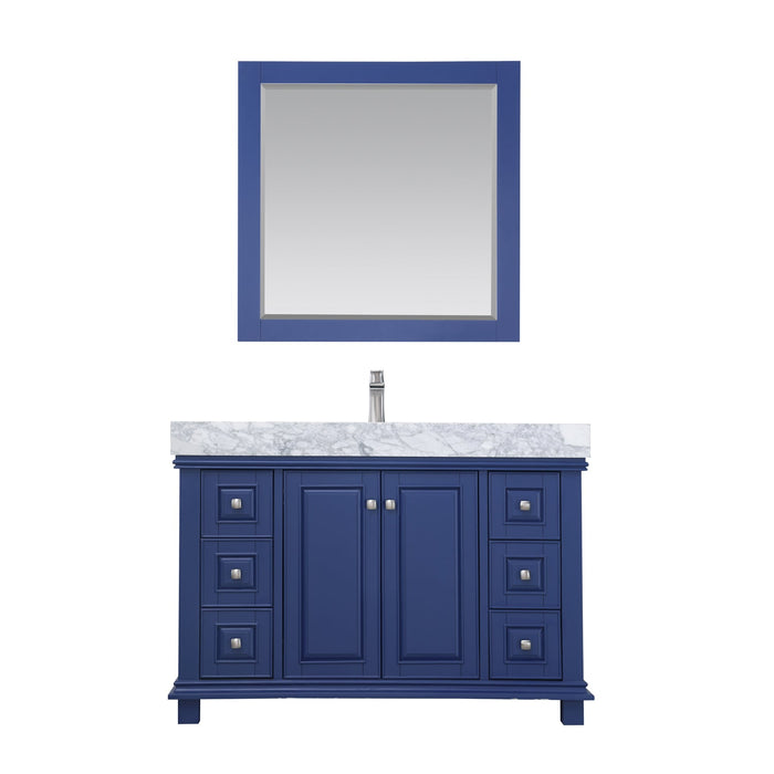 Altair Designs Jardin 48" Single Bathroom Vanity Set with Carrara White Marble Countertop - 539048-WH-CA-NM - Backyard Provider