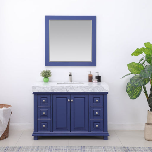 Altair Designs Jardin 48" Single Bathroom Vanity Set with Carrara White Marble Countertop - 539048-WH-CA-NM - Backyard Provider
