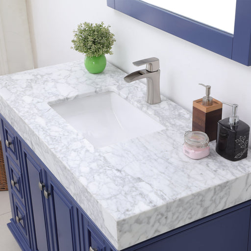 Altair Designs Jardin 48" Single Bathroom Vanity Set with Carrara White Marble Countertop - 539048-WH-CA-NM - Backyard Provider
