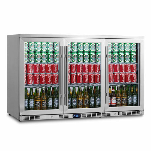Kings Bottle 53'' Heating Glass 3 Door Large Beverage Refrigerator - KBU328M