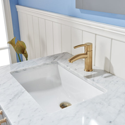 Altair Designs Sutton 36" Single Bathroom Vanity Set with Marble Countertop - 541036-WH-CA-NM - Backyard Provider