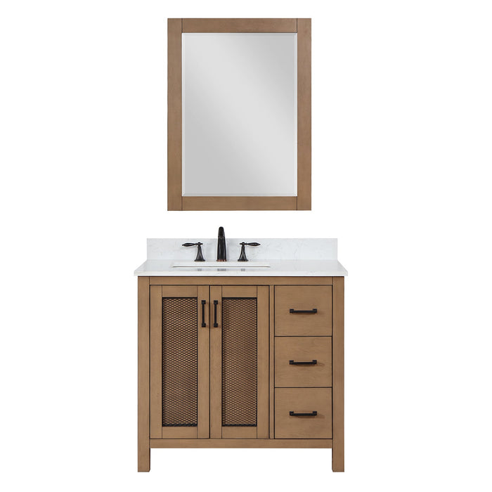 Altair Designs Hadiya 36" Single Bathroom Vanity Set with Aosta White Composite Stone Countertop - 542036-GP-AW-NM - Backyard Provider