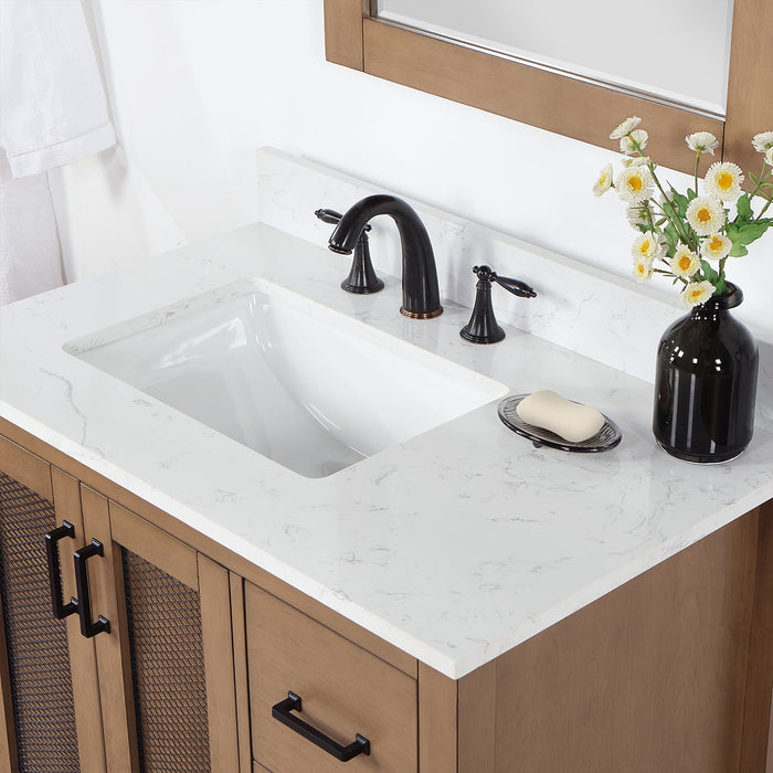 Altair Designs Hadiya 36" Single Bathroom Vanity Set with Aosta White Composite Stone Countertop - 542036-GP-AW-NM - Backyard Provider