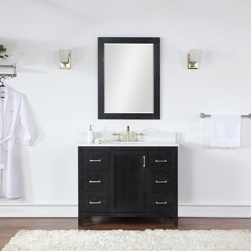 Altair Designs Hadiya 42" Single Bathroom Vanity Set with Aosta White Composite Stone Countertop - 542042-GP-AW-NM - Backyard Provider