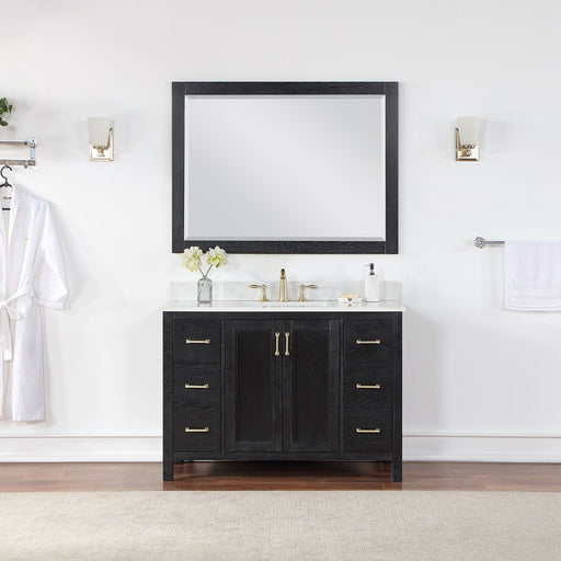 Altair Designs Hadiya 48" Single Bathroom Vanity Set with Aosta White Composite Stone Countertop - 542048-GP-AW-NM - Backyard Provider