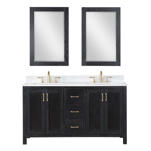 Altair Designs Hadiya 60" Double Bathroom Vanity Set with Aosta White Composite Stone Countertop - 542060-GP-AW-NM - Backyard Provider