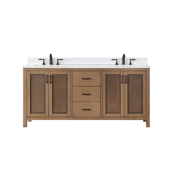 Altair Designs Hadiya 72" Double Bathroom Vanity Set with Aosta White Composite Stone Countertop - 542072-GP-AW-NM - Backyard Provider