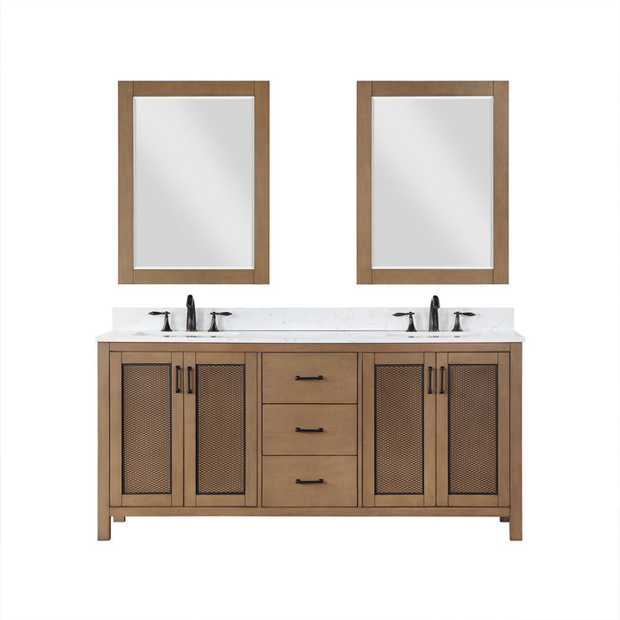 Altair Designs Hadiya 72" Double Bathroom Vanity Set with Aosta White Composite Stone Countertop - 542072-GP-AW-NM - Backyard Provider