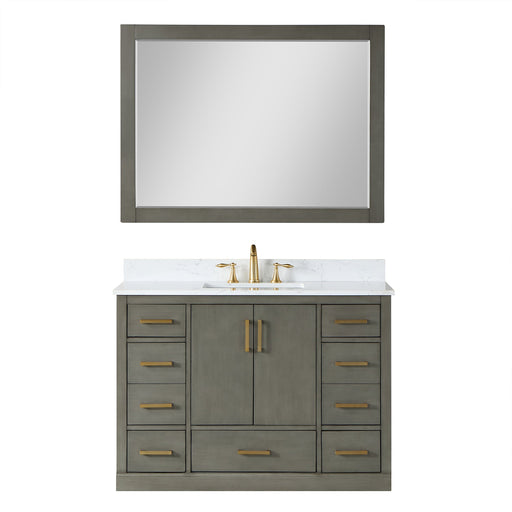 Altair Designs Monna 48" Single Bathroom Vanity Set with Aosta White Composite Stone Countertop - 544048-WH-CG-NM - Backyard Provider