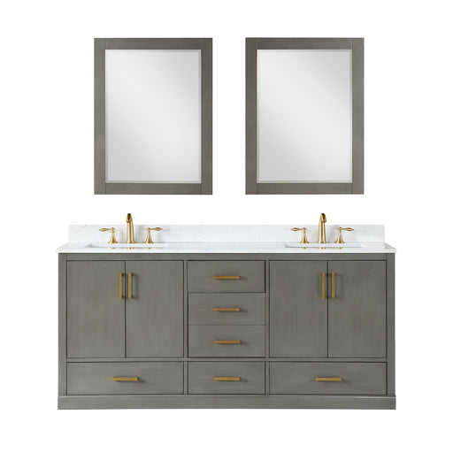 Altair Designs Monna 72" Double Bathroom Vanity Set with Aosta White Composite Stone Countertop - 544072-WH-CG-NM - Backyard Provider