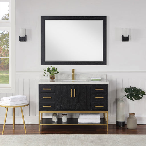 Altair Designs Wildy 48" Single Bathroom Vanity Set with Grain White Composite Stone Countertop - 546048-WO-GW-NM - Backyard Provider