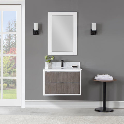 Altair Designs Dione Single Bathroom Vanity Set with Aosta White Stone Countertop - 547030-WP-AW-NM - Backyard Provider