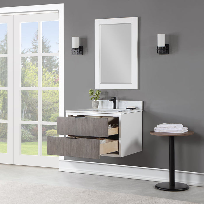 Altair Designs Dione Single Bathroom Vanity Set with Aosta White Stone Countertop - 547030-WP-AW-NM - Backyard Provider