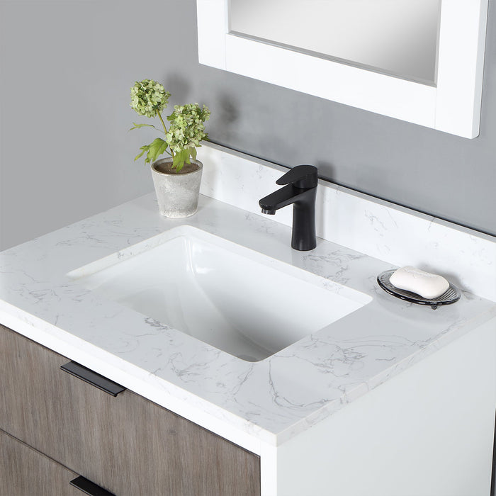 Altair Designs Dione Single Bathroom Vanity Set with Aosta White Stone Countertop - 547030-WP-AW-NM - Backyard Provider