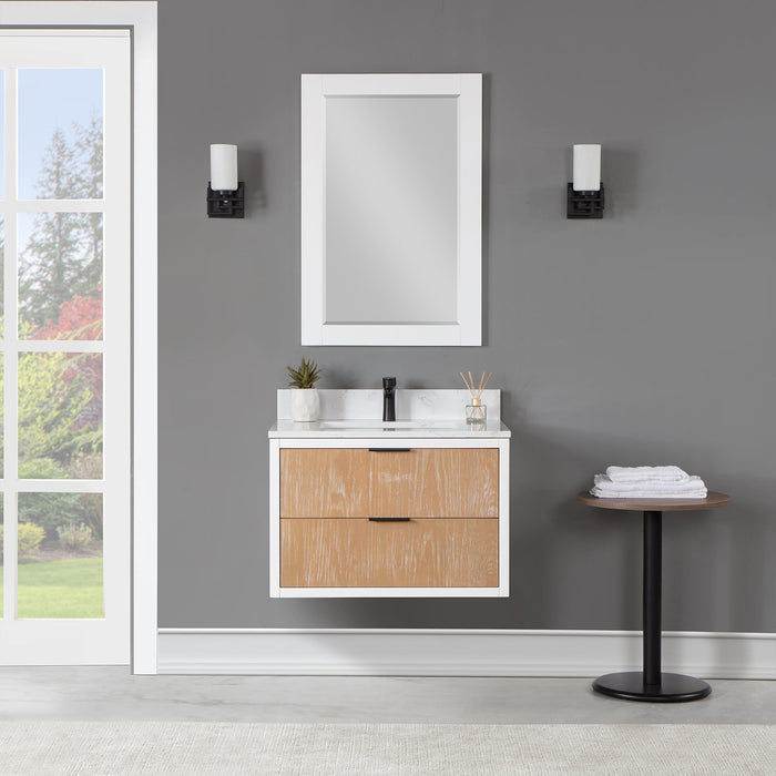 Altair Designs Dione Single Bathroom Vanity Set with Aosta White Stone Countertop - 547030-WP-AW-NM - Backyard Provider