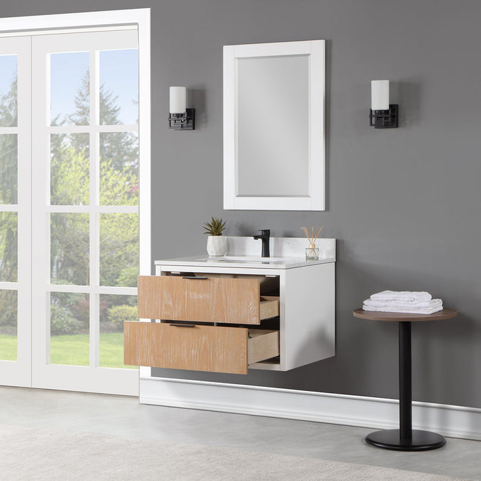 Altair Designs Dione Single Bathroom Vanity Set with Aosta White Stone Countertop - 547030-WP-AW-NM - Backyard Provider