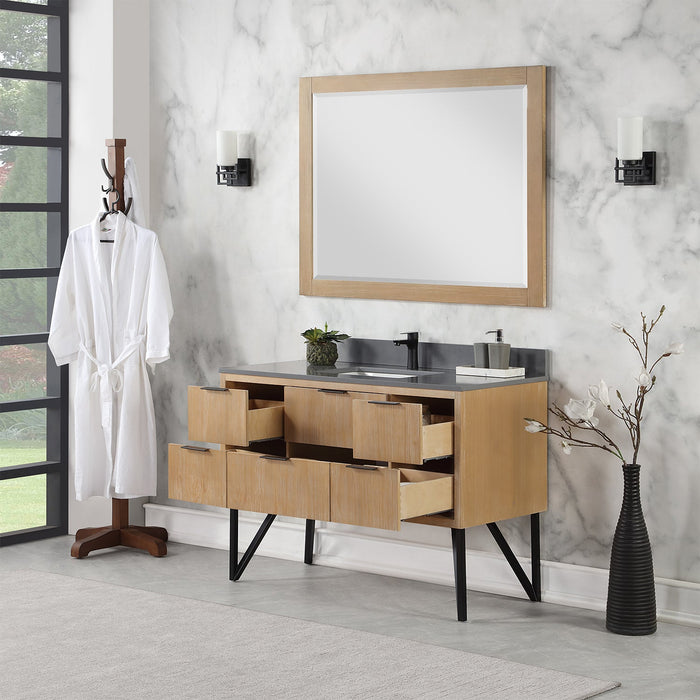 Altair Designs Helios 48" Single Bathroom Vanity Set with Concrete Gray Stone Countertop - 548048-WP-CG-NM - Backyard Provider
