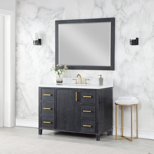 Altair Designs Weiser 48" Single Bathroom Vanity Set with Composite Aosta White Stone Countertop - 549048-BO-AW-NM - Backyard Provider