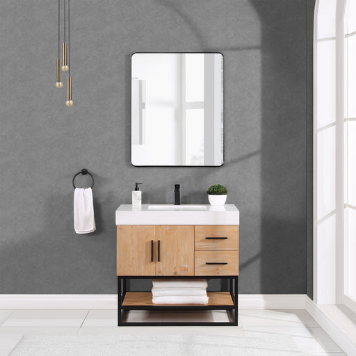 Altair Designs Bianco Single Bathroom Vanity with White Composite Stone Countertop - 552036B-LB-WH - Backyard Provider