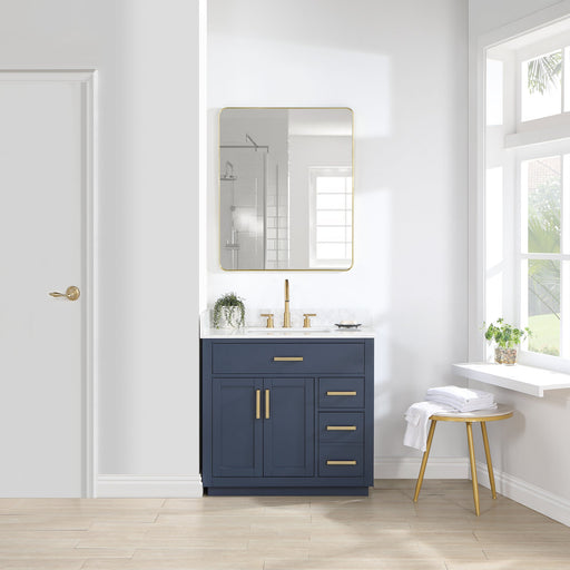 Altair Designs Gavino 36" Single Bathroom Vanity with Composite Stone Countertop - 557036-RB-GW - Backyard Provider