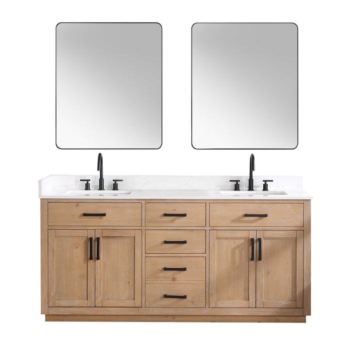 Altair Designs Gavino 72" Double Bathroom Vanity with Composite Stone Countertop - 557072-LB-GW - Backyard Provider