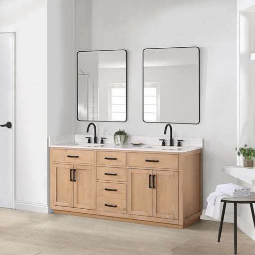 Altair Designs Gavino 72" Double Bathroom Vanity with Composite Stone Countertop - 557072-LB-GW - Backyard Provider