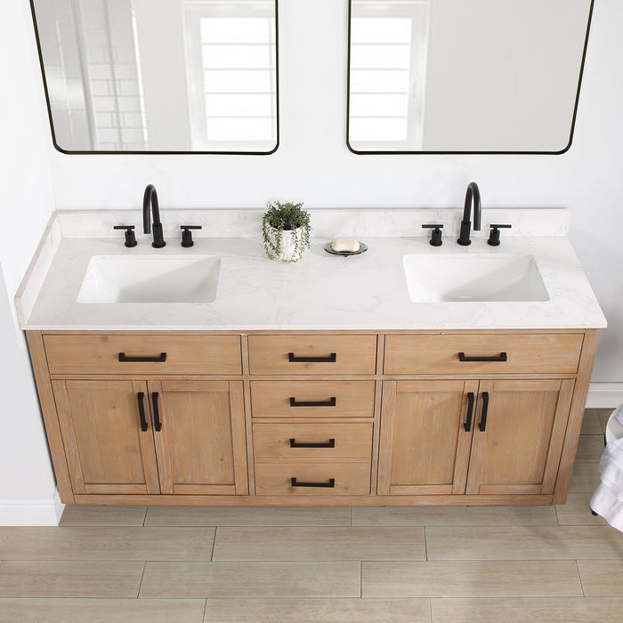 Altair Designs Gavino 72" Double Bathroom Vanity with Composite Stone Countertop - 557072-LB-GW - Backyard Provider